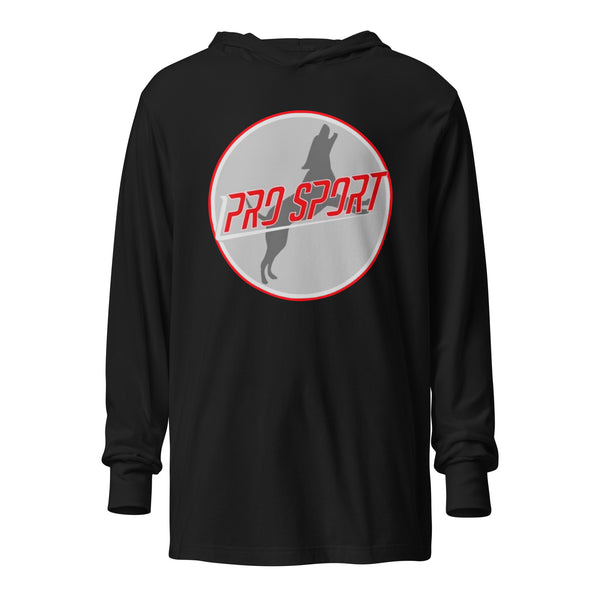 Pro Sport Hooded Long Sleeve Shirt (Front Logo)