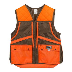 Dan's Briar Game Vest in Brown with Orange Trim