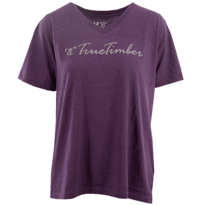 Ladies Logan Berry V-Neck with Silver Logo