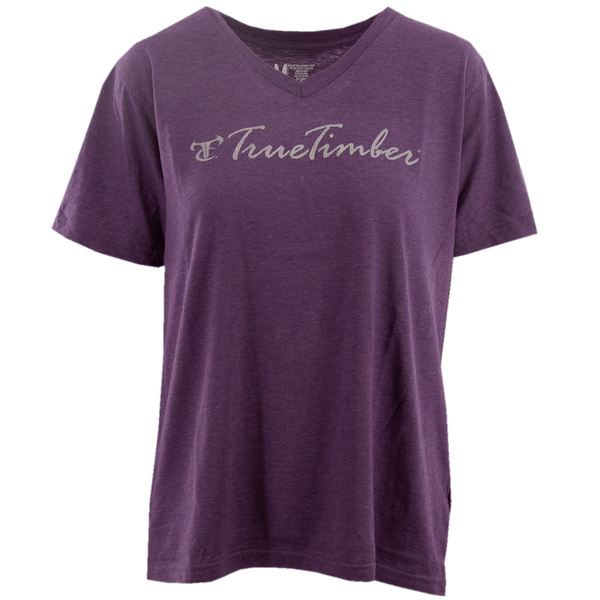Ladies Logan Berry V-Neck with Silver Logo