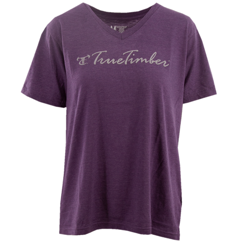 Ladies Logan Berry V-Neck with Silver Logo