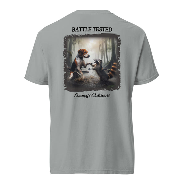 Battle Tested Coonhound vs Raccoon Shirt Granite 
