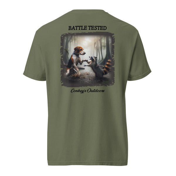 Battle Tested Coonhound vs Raccoon Shirt Moss
