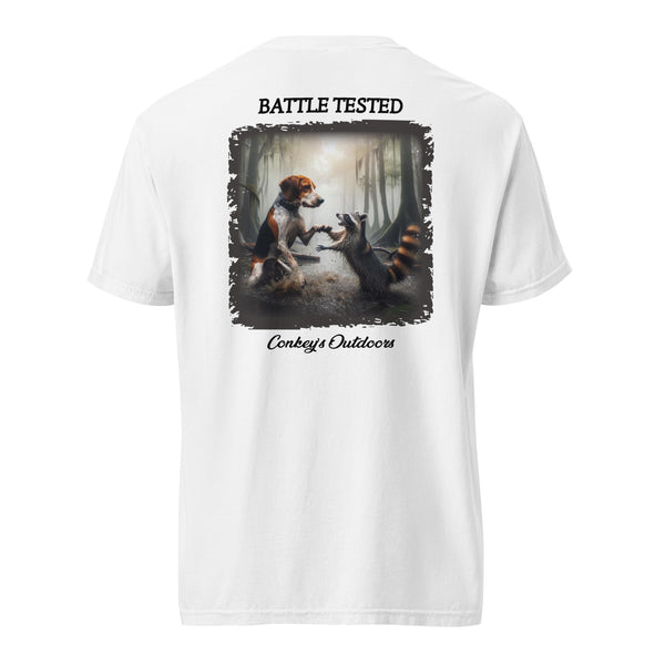 Battle Tested Coonhound vs Raccoon Shirt White
