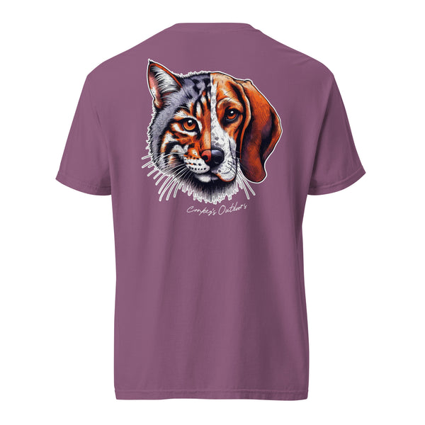 Be the Prey Split Face Bobcat Hound Shirt Berry