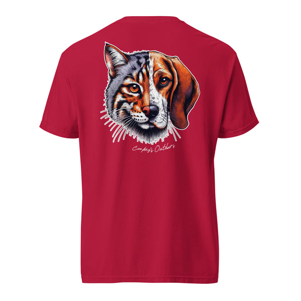 Be the Prey Split Face Bobcat Hound Shirt Red
