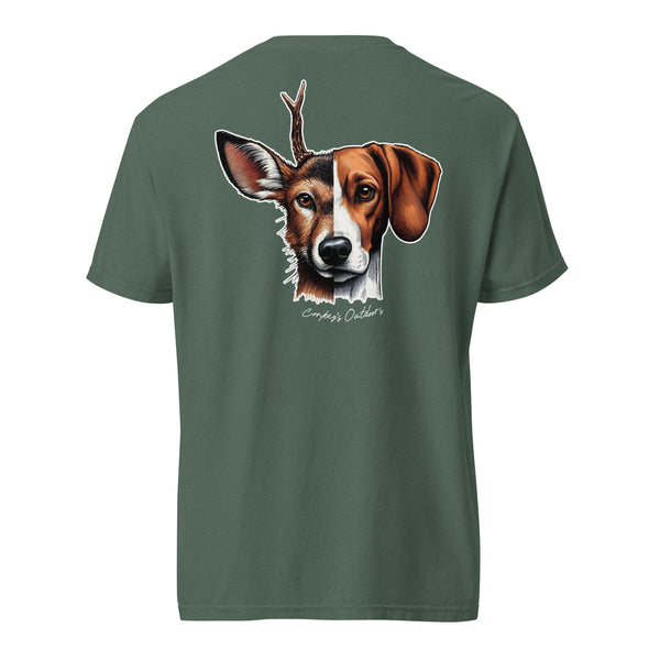 Be the Prey Split Face Deer Hound Shirt Blue Spruce
