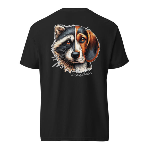Be the Prey Split Face Raccoon Coondog Shirt Black