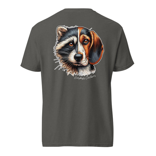 Be the Prey Split Face Raccoon Coondog Shirt Pepper