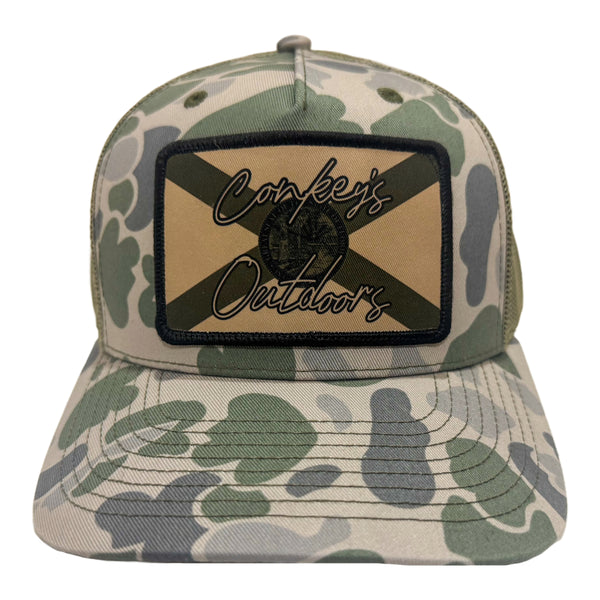 Conkey's Florida Tradition Green Camo Hunting Hat Front