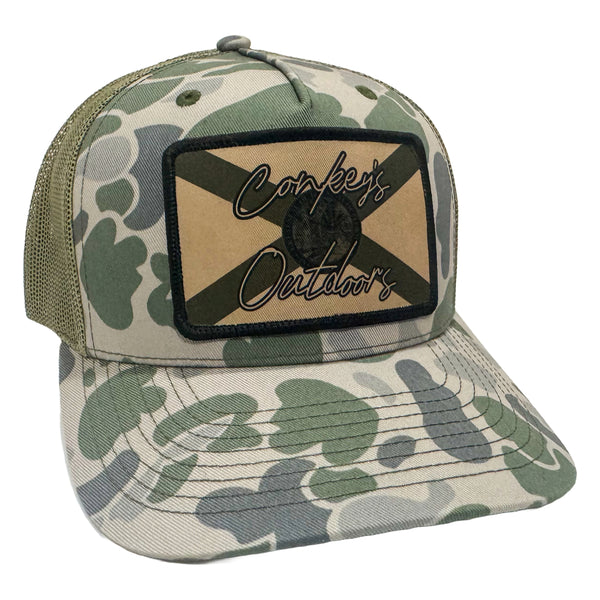 Conkey's Florida Tradition Green Camo Hunting Hat Side
