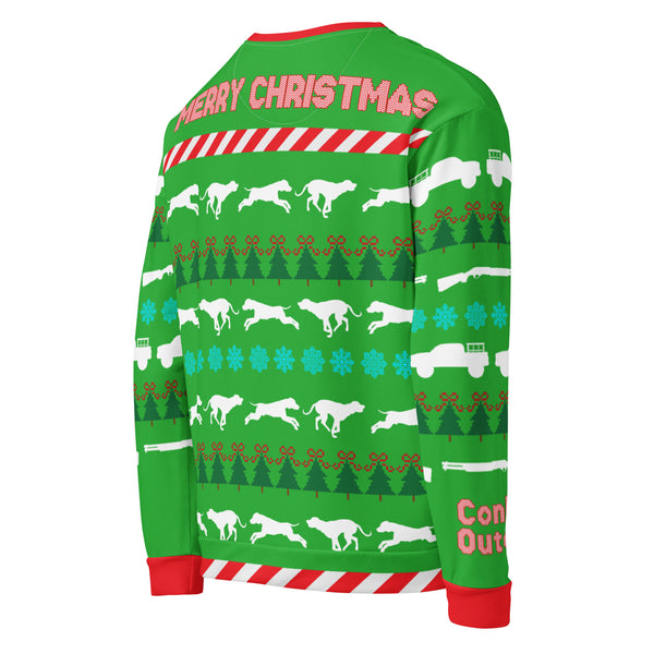 Conkey's Run Dem Dogs Ugly Christmas Sweatshirt Side 2