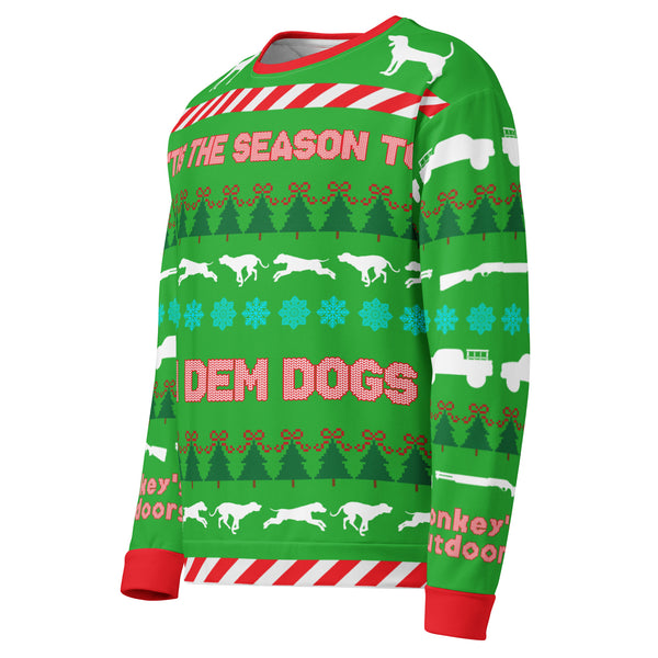 Conkey's Run Dem Dogs Ugly Christmas Sweatshirt Side