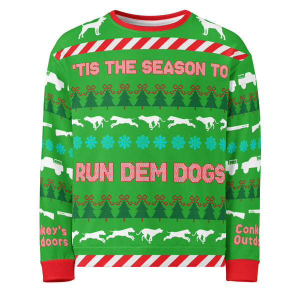 Conkey's Run Dem Dogs Ugly Christmas Sweatshirt
