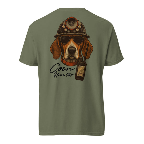 Coon Hunter Portrait Shirt Back Logo Moss
