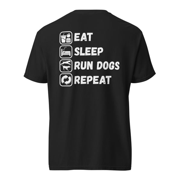 Eat Sleep Run Dogs Repeat Shirt Black