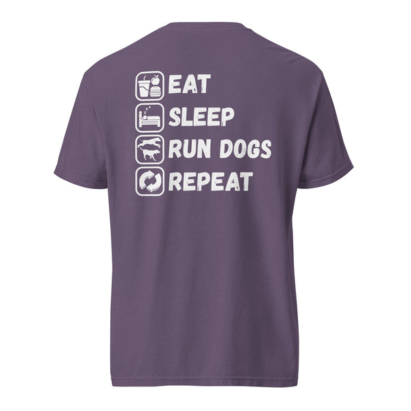 Eat Sleep Run Dogs Repeat Shirt Grape