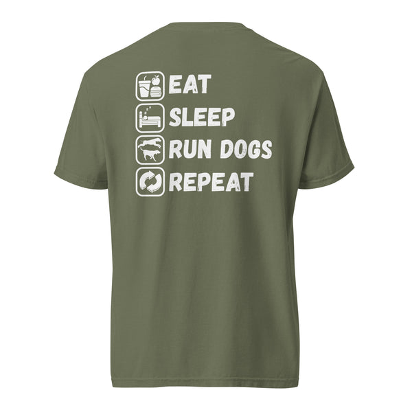 Eat Sleep Run Dogs Repeat Shirt Moss