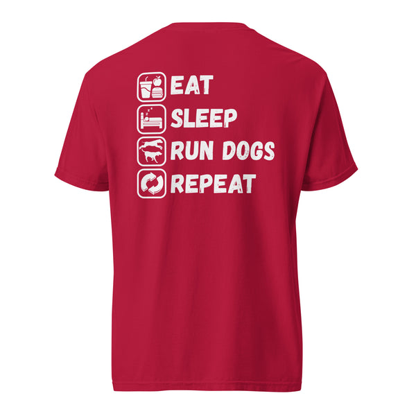 Eat Sleep Run Dogs Repeat Shirt Red