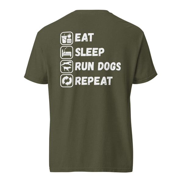 Eat Sleep Run Dogs Repeat Shirt Sage