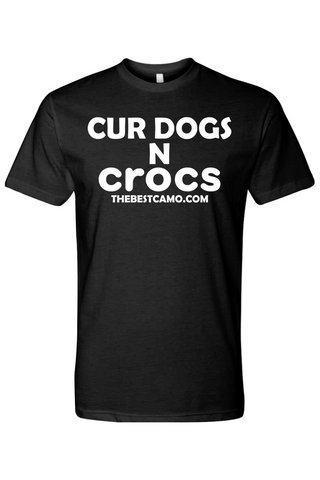 cur dogs n crocs white print  - Hog Hunting Shirt