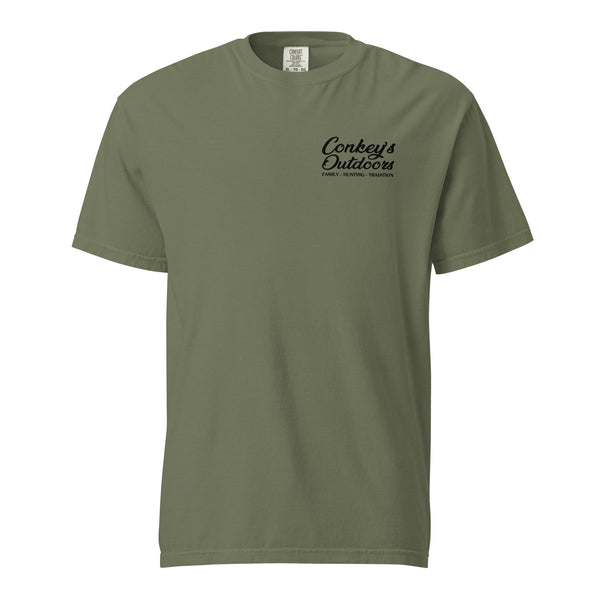 God Family Hounds Hunting Shirt  Moss Front
