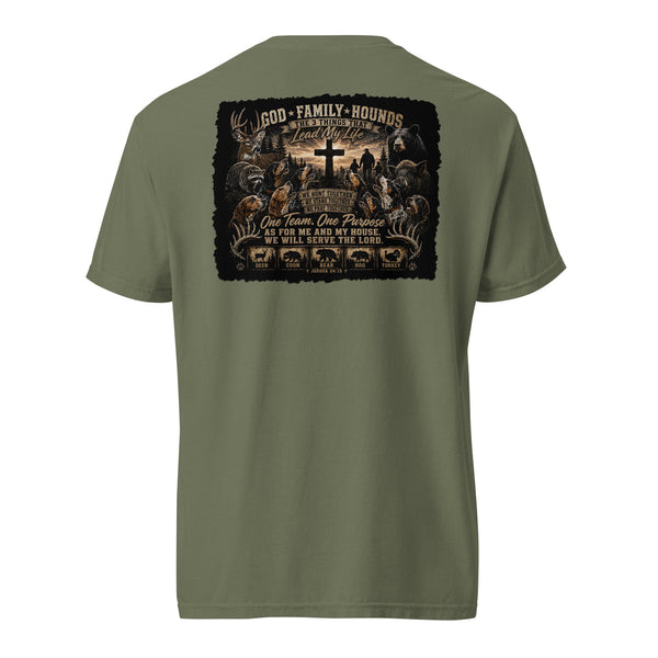 God Family Hounds Hunting Shirt  Moss
