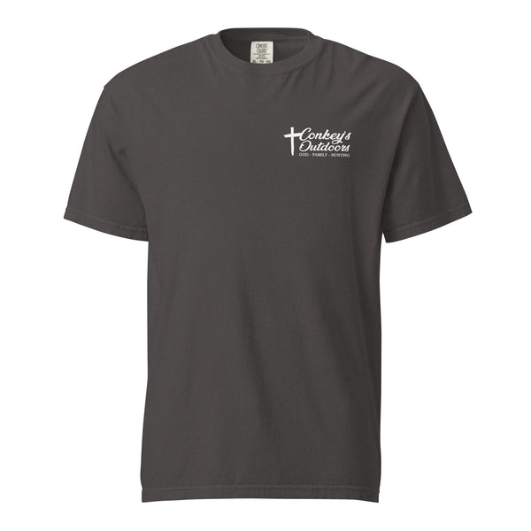 Grab Your Bow Genesis 27:3 Hunting Shirt Graphite Front
