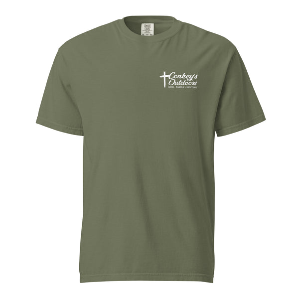 Grab Your Bow Genesis 27:3 Hunting Shirt Moss Front
