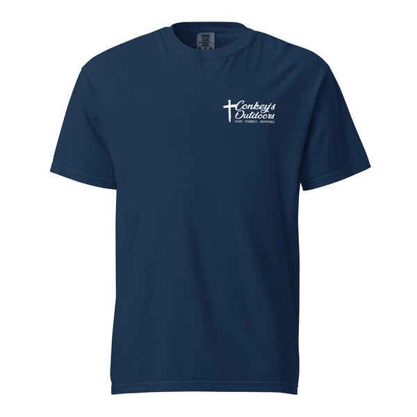 Grab Your Bow Genesis 27:3 Hunting Shirt Navy Front
