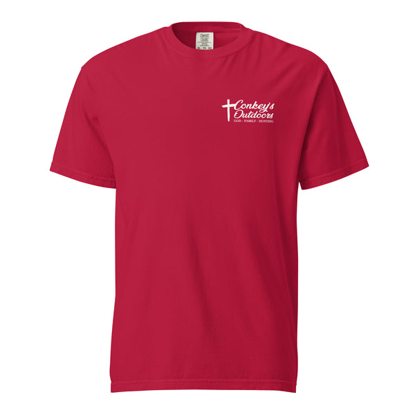 Grab Your Bow Genesis 27:3 Hunting Shirt Red Front

