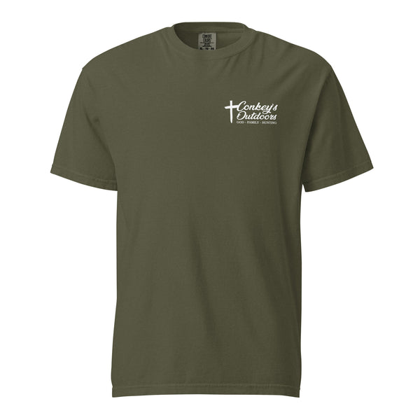 Grab Your Bow Genesis 27:3 Hunting Shirt Sage Front
