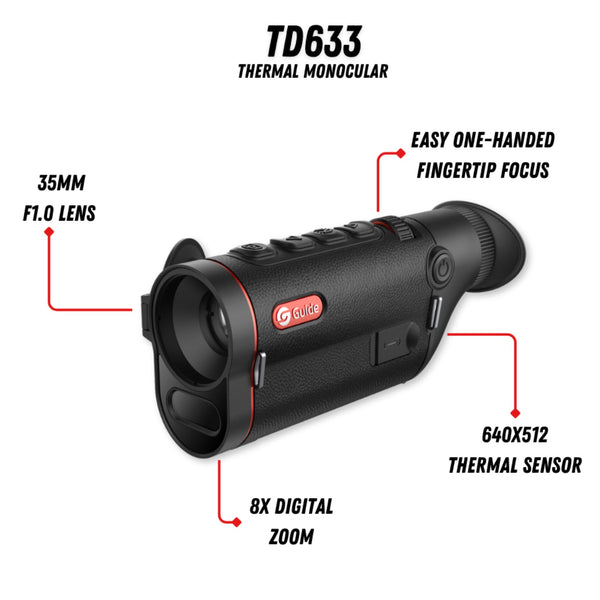Guideir TD633 handheld thermal imaging monocular 35mm lens