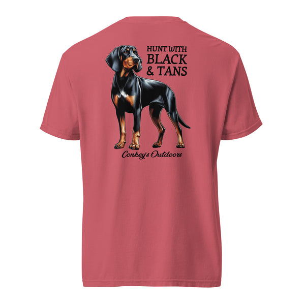 Hunt with Black & Tans Black and Tan Coonhound Shirt Watermelon
