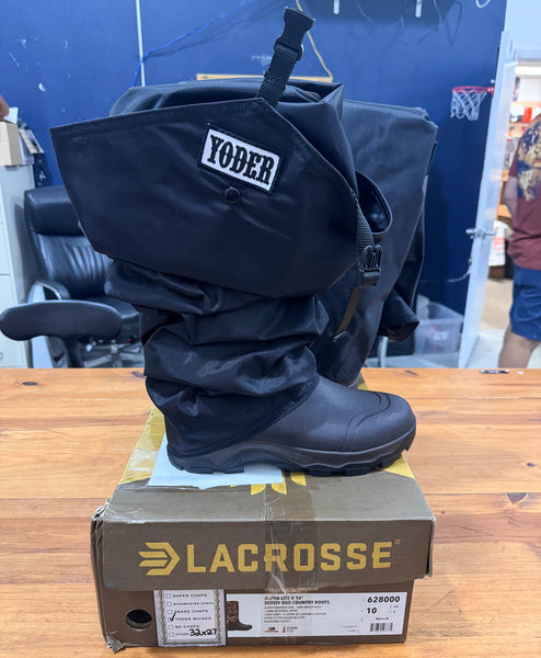Lacrosse Alpha Lite II Boots with Wicked Chaps - Size 10 (NEW - Weird Size) - CLEARANCE