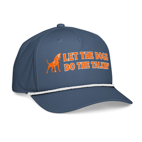 Let the Dogs Do the Talkin' Coonhound Rope Hat Light Blue/White Side