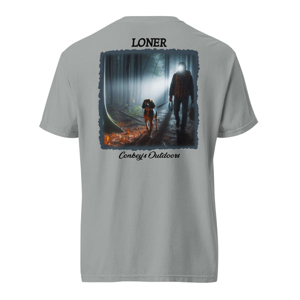 Loner Night Hunting Coonhound Shirt Granite