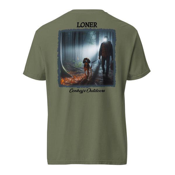 Loner Night Hunting Coonhound Shirt Moss