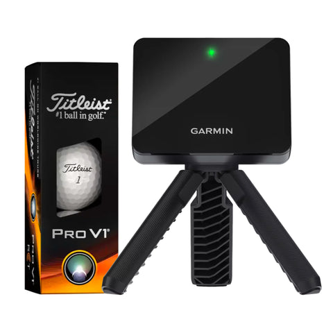 Garmin Approach R10, Portable Golf Launch Monitor Bundle with 3 Pack Titleist Pro V1 RCT Ball, Take Your Game Home, Indoors or to The Driving Range, Up to 10 Hours Battery Life