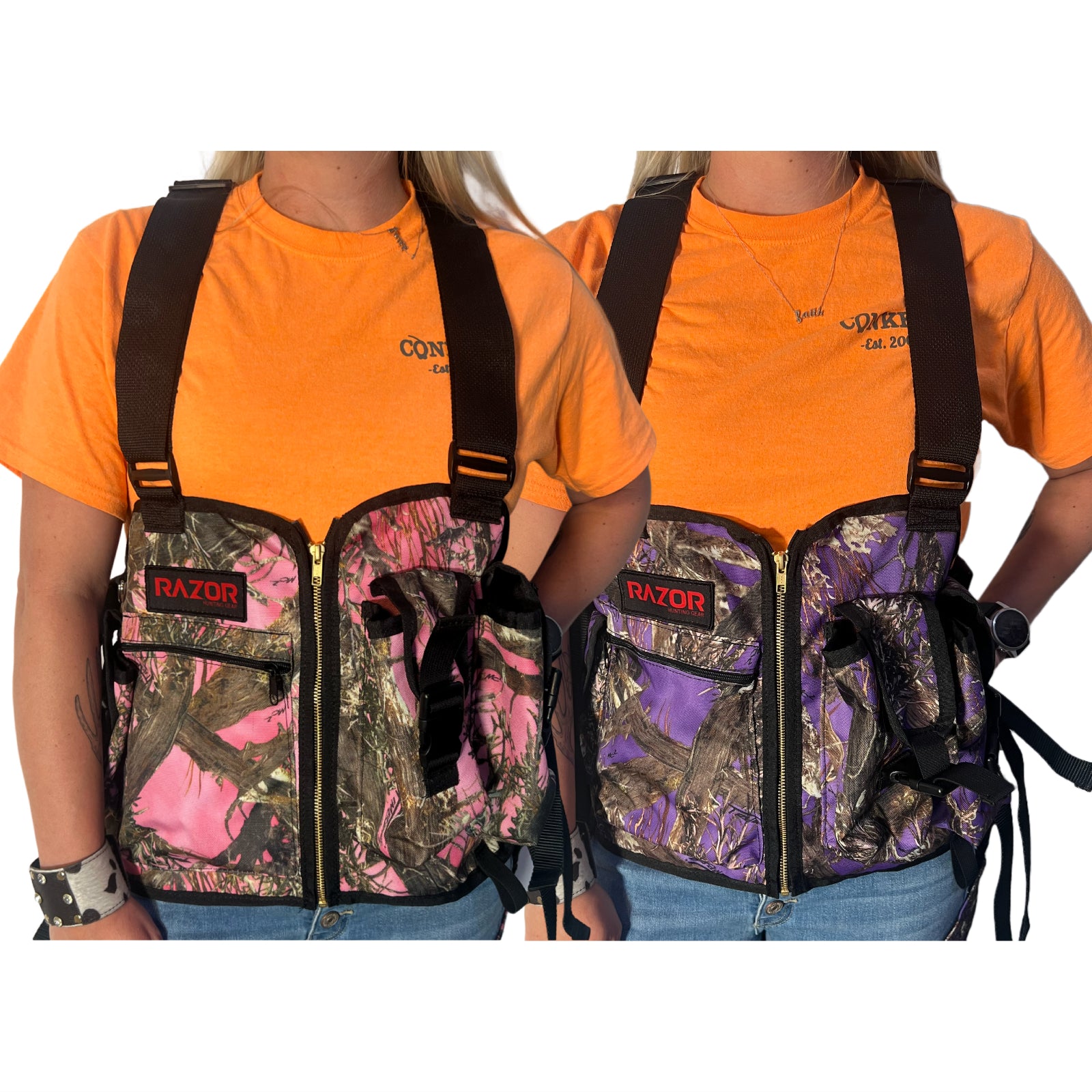 Razor Strap Vest - Camo & Orange – Conkey's Outdoors