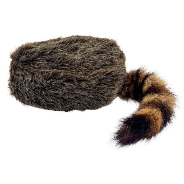 Real Raccoon Tail Coonskin Cap 