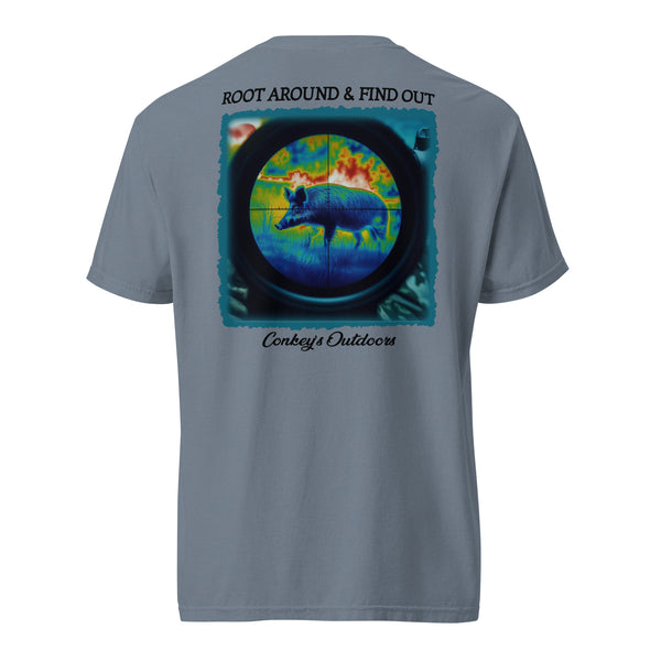Root Around & Find Out Thermal Hog Hunting Shirt Blue Jean
