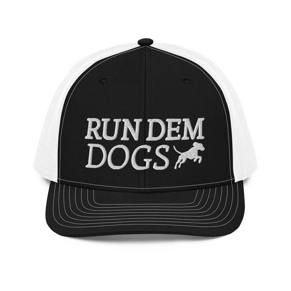 Run Dem Dogs Hat Black / White Front