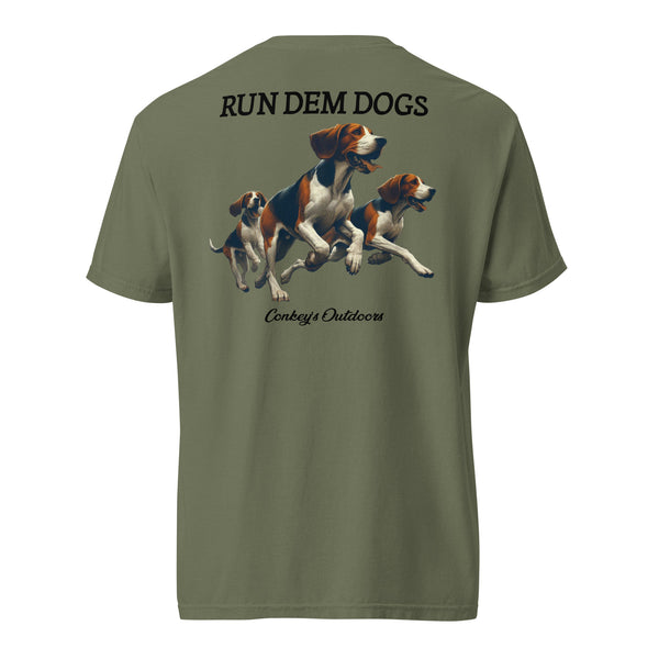 Run Dem Dogs Hunting Hound Shirt Moss