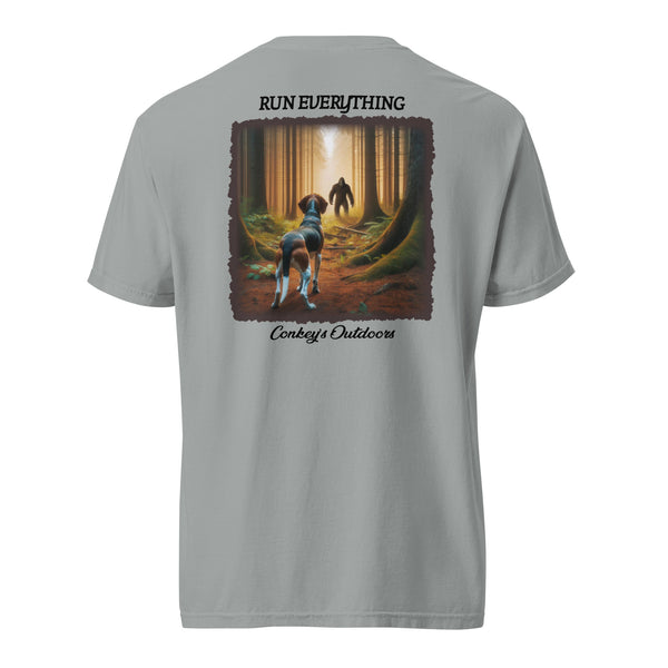 Run Everything Bigfoot Hunting Hound Shirt Granite