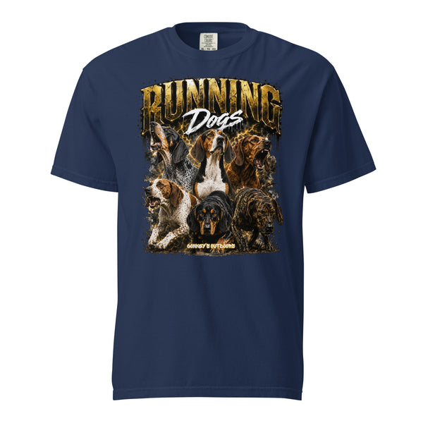 Running Dogs Coonhound Hunting Shirt Blue