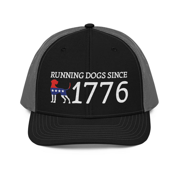 Running Dogs Since 1776 Coonhound Snapback Hat Black and Charcoal