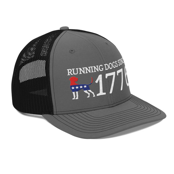Running Dogs Since 1776 Coonhound Snapback Hat Charcoal and Black Side