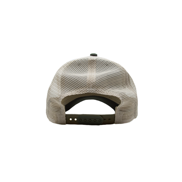 Olive Leather Patch Cap