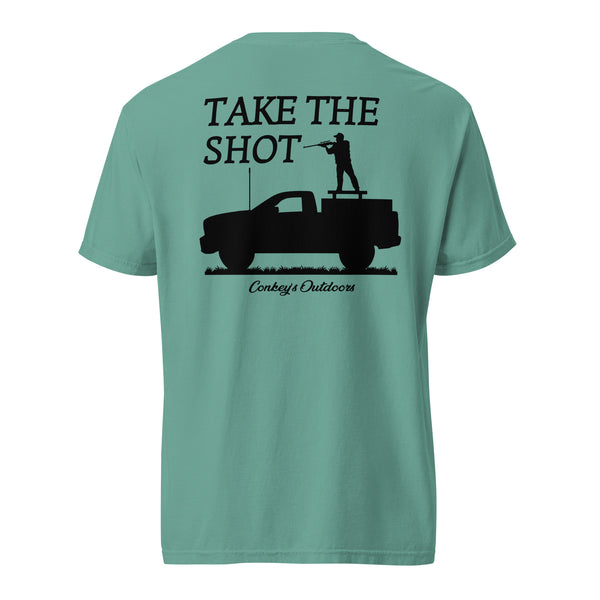 Take The Shot Truck Bed Hunting Shirt Seafoam